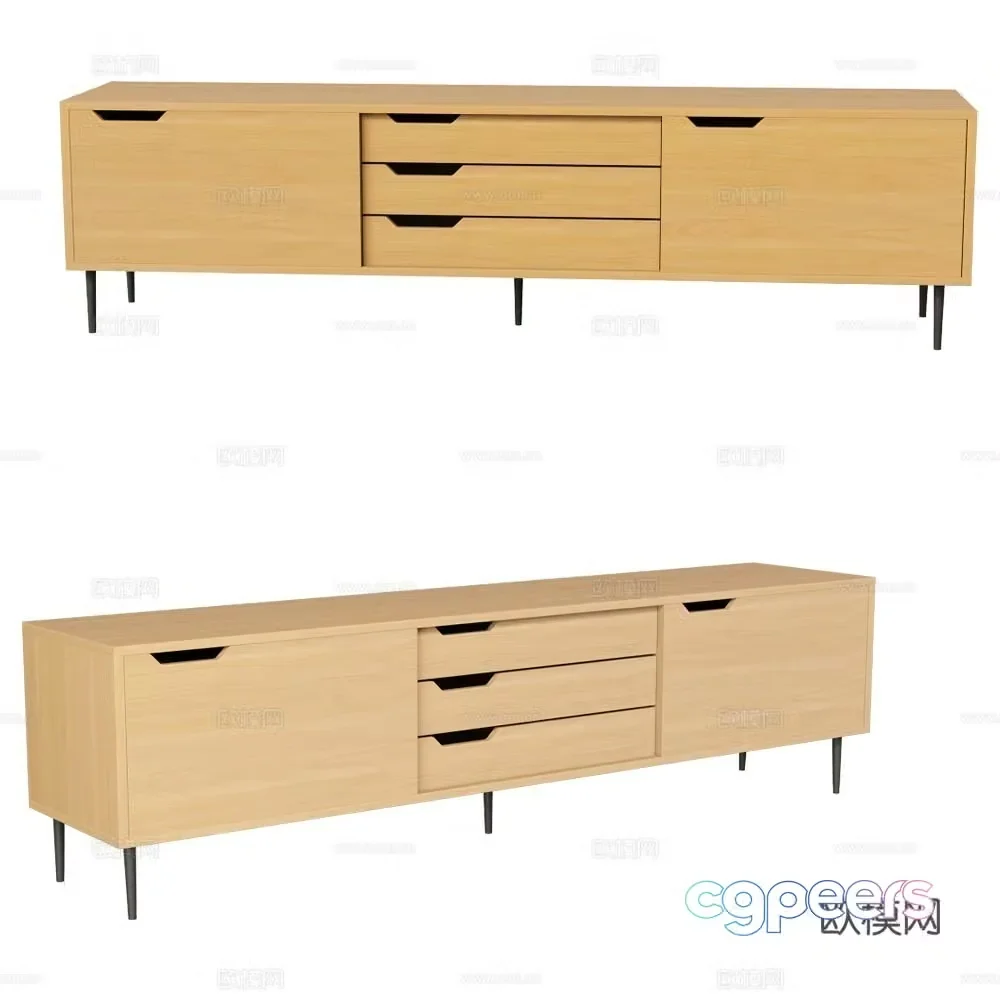 Radis modern side cabinet log side cabinet dining side cabinet decorative cabinet low cabinet chest 3d model