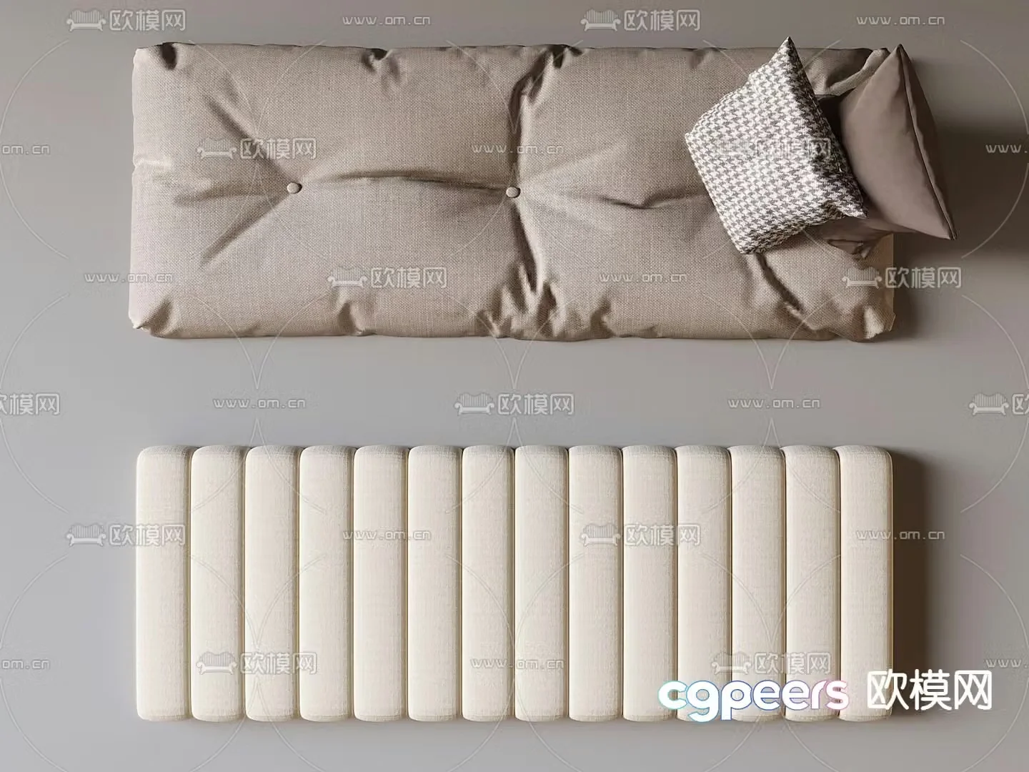 Bay window cushion seat cushion tatami mat sofa cushion 3d model