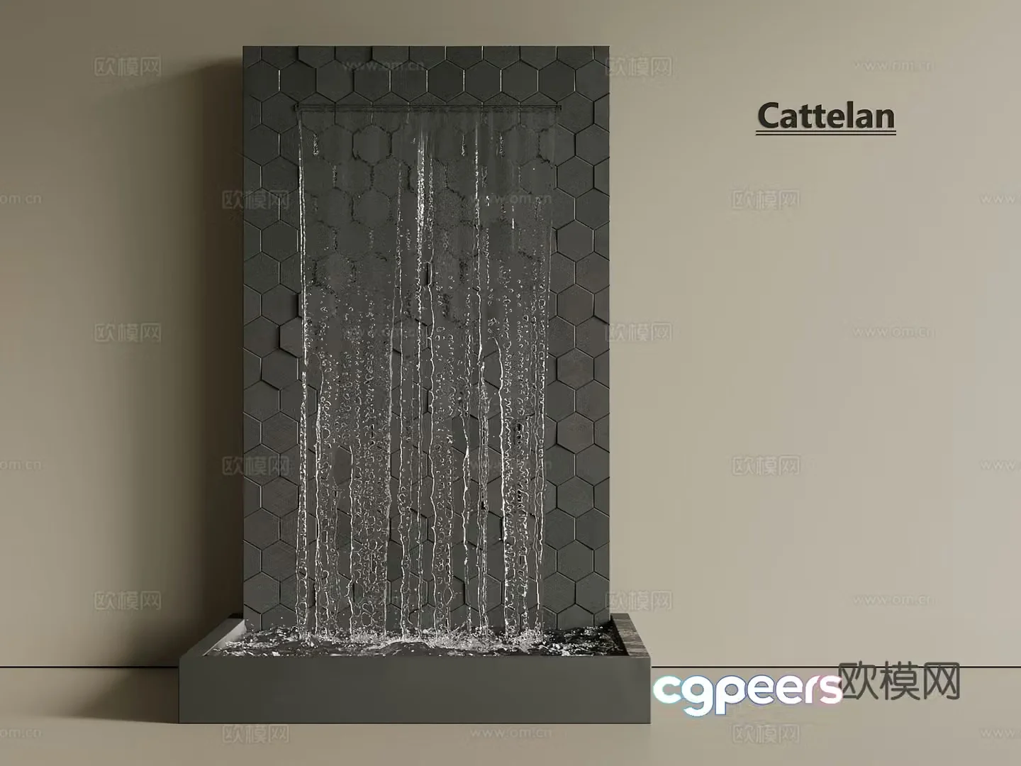 New Chinese style modern water curtain device water curtain waterscape fountain 3d model
