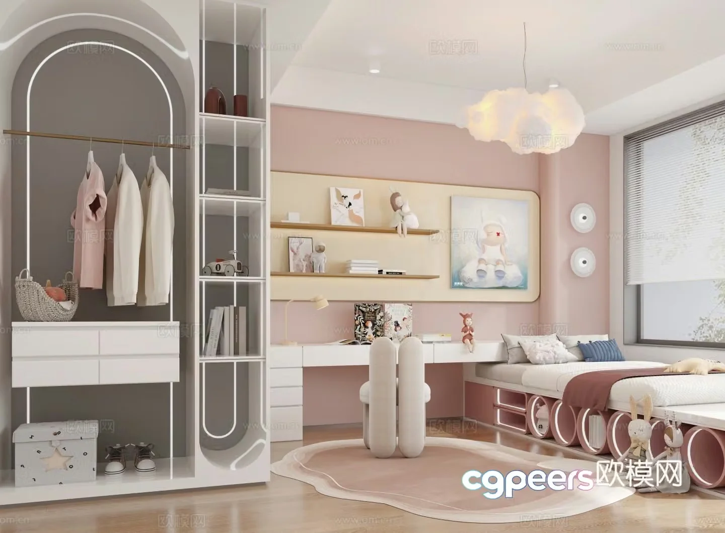 Modern daughter’s room children’s room 3d model