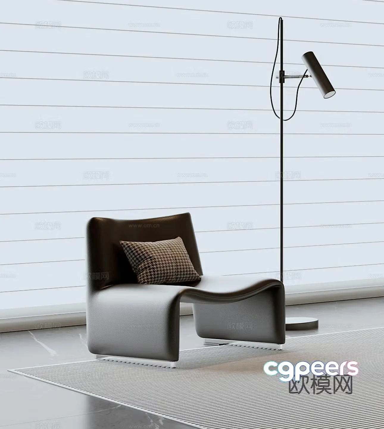 Italian style chair leisure chair 3d model