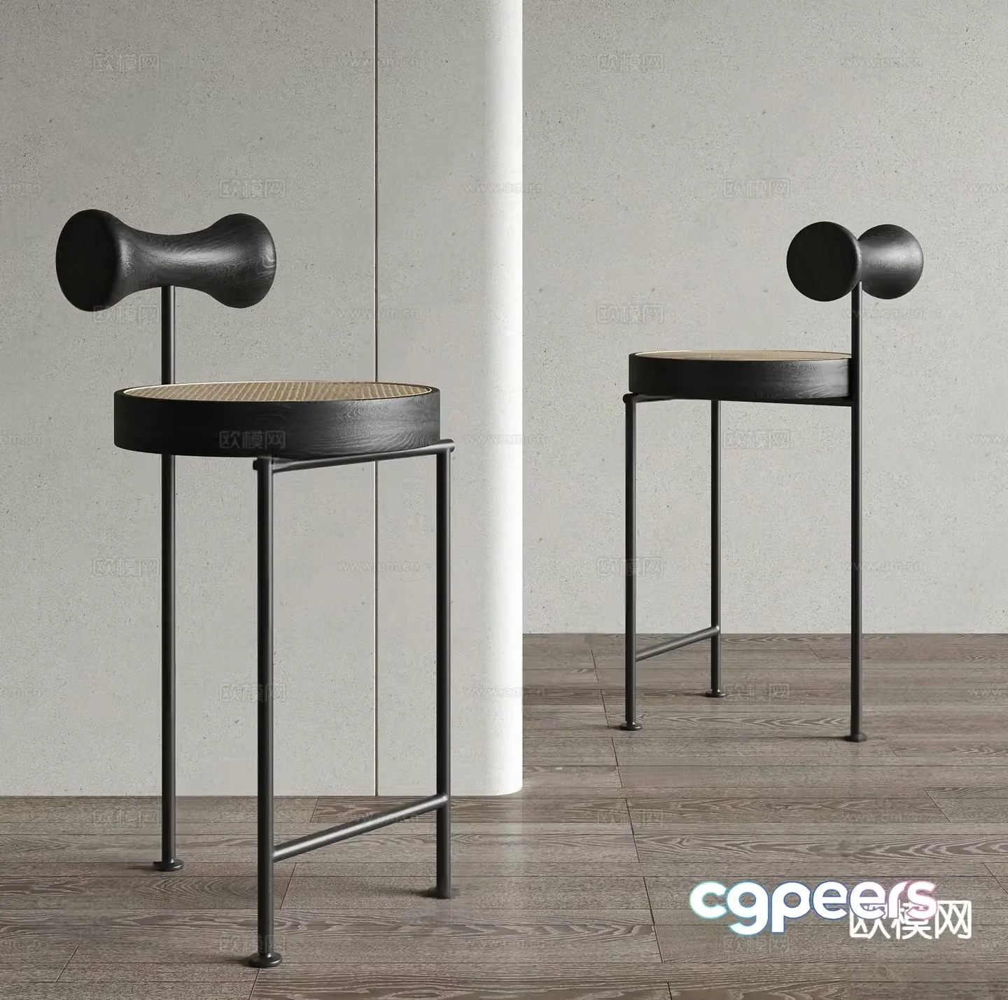 Modern bar stool bar stool 3d model