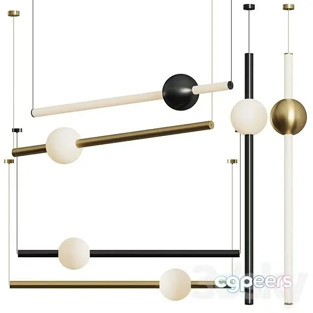3ds Max Free – Orion Globe Linear Suspension Light by Lee Broom