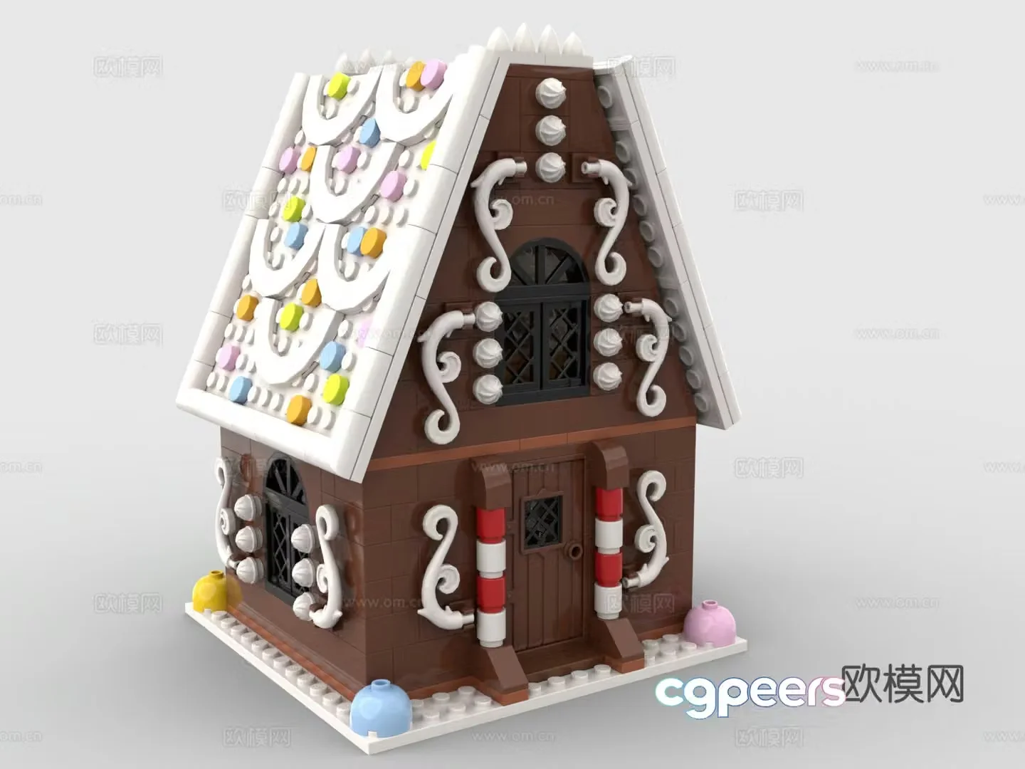 Lego LEGO toys Christmas cabin wooden house building block toys 3d model