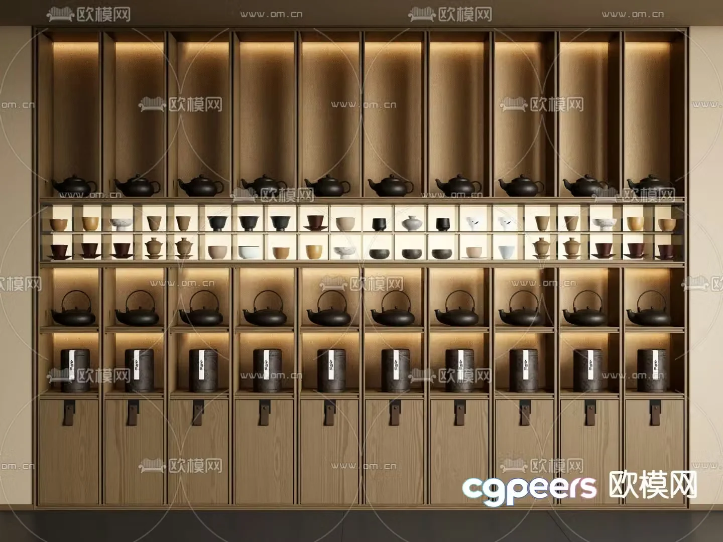 New Chinese style tea cabinet tea rack 3d model