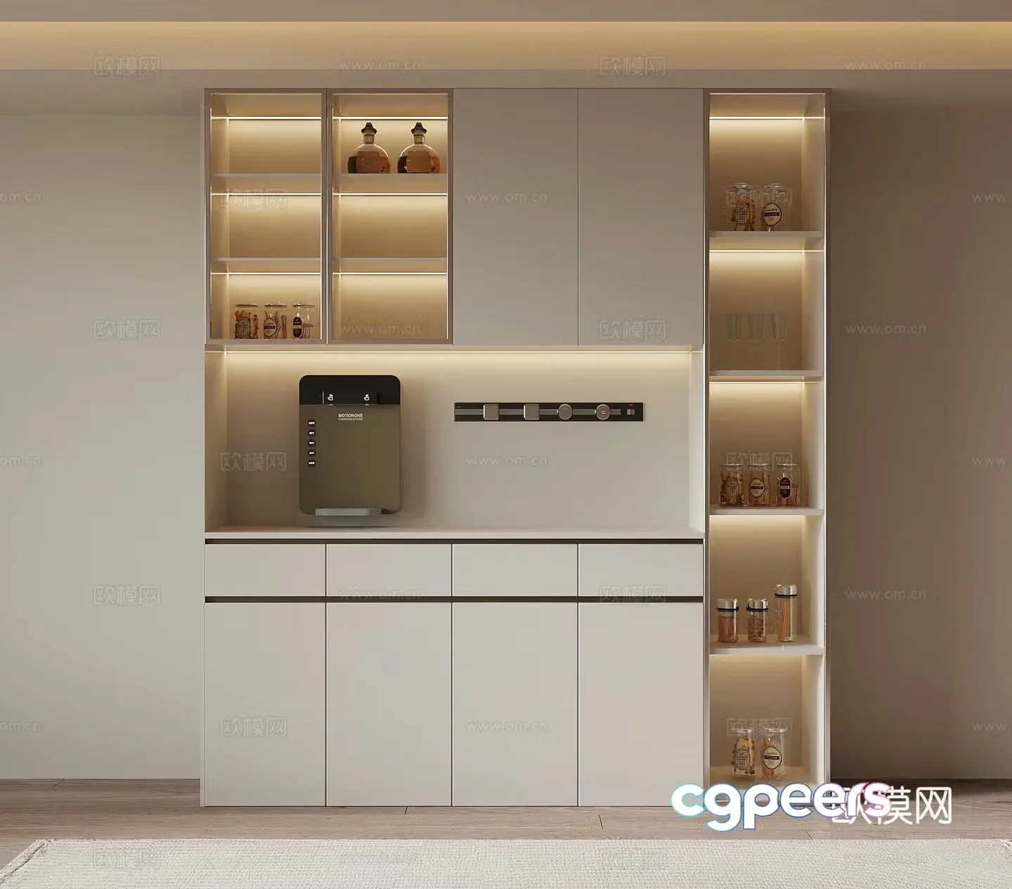 Modern simple wine cabinet sideboard 3D model