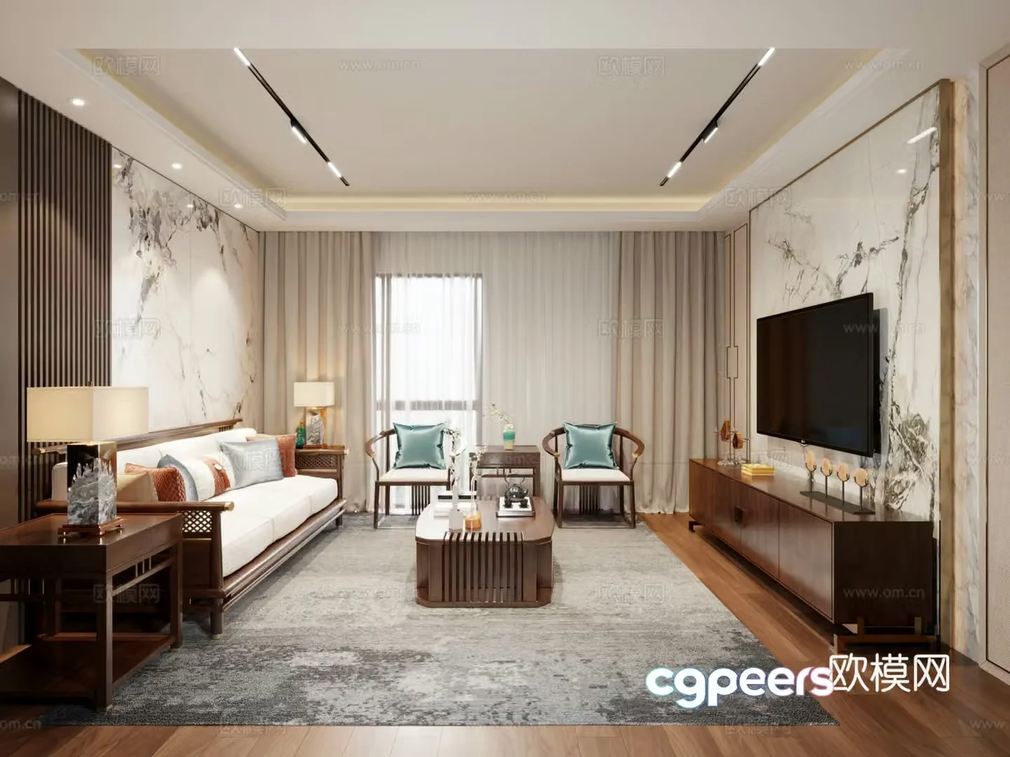 New Chinese living room 3D model