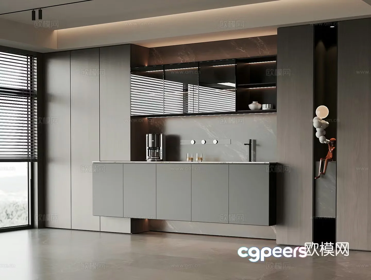 Modern Italian wine cabinet sideboard 3D model