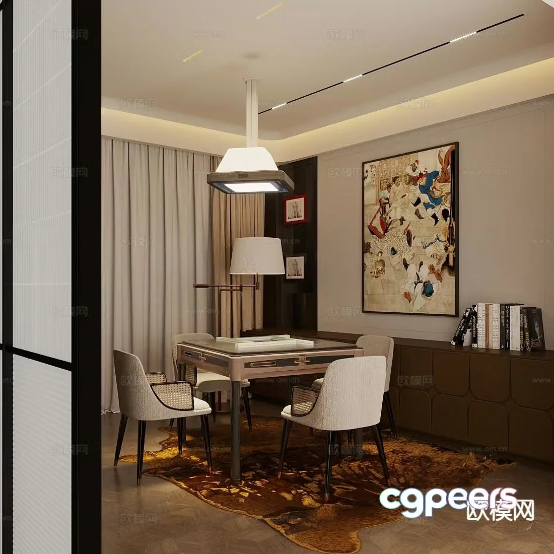 New Chinese chess and card room 3D model