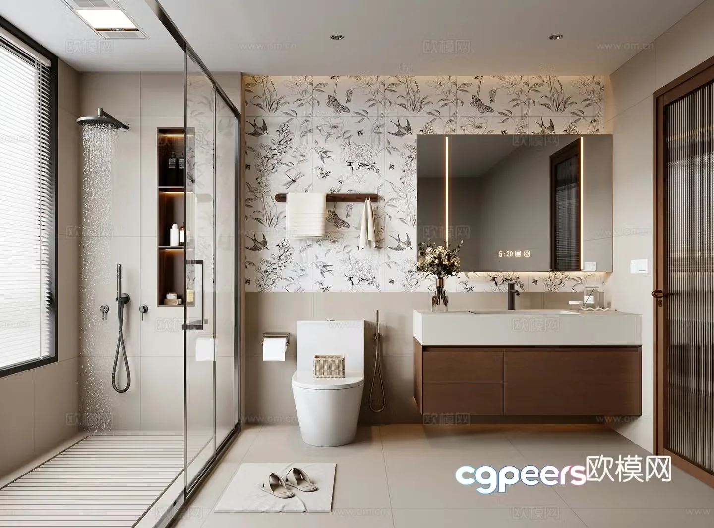 Middle-aged bathroom 3D model