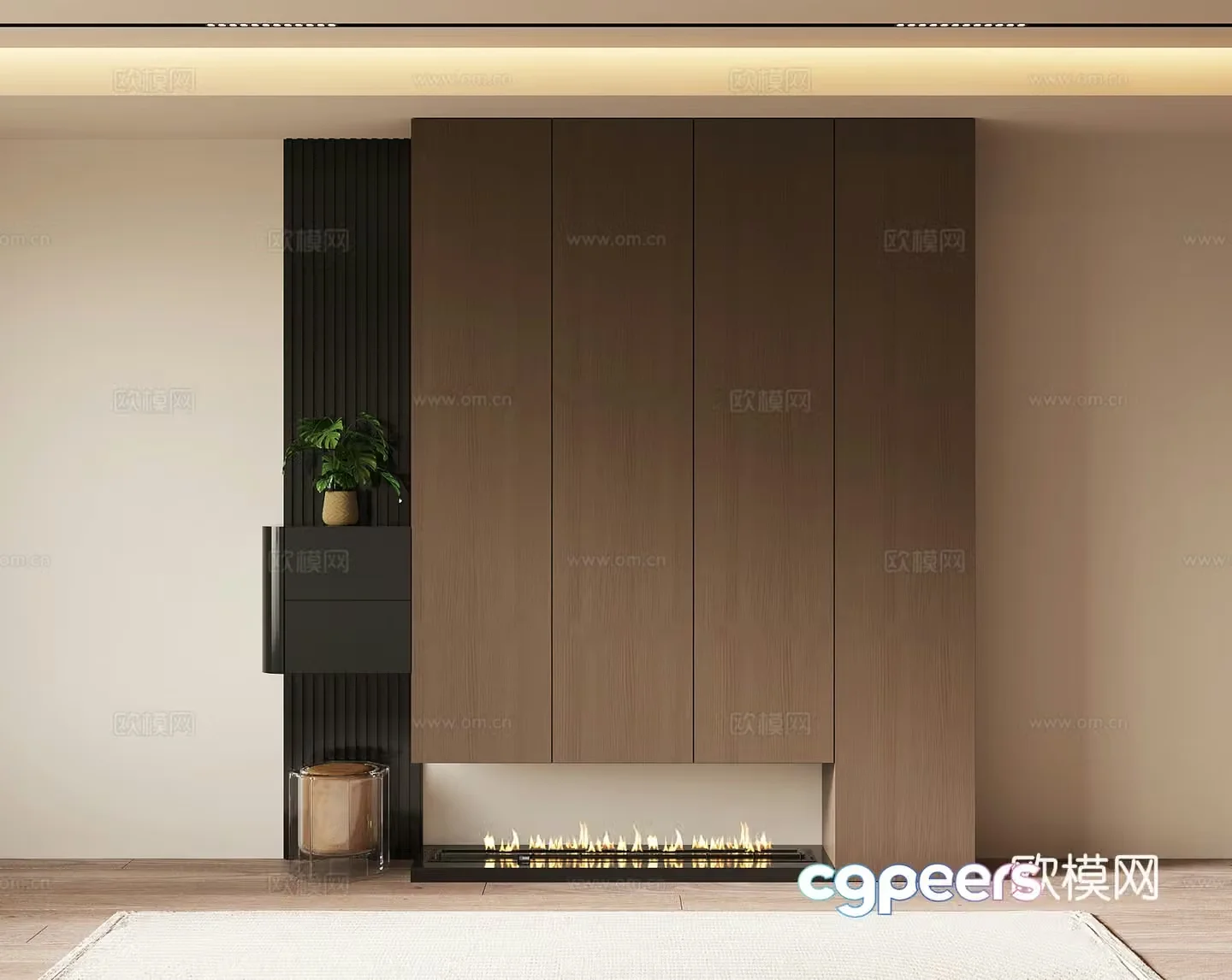 Italian minimalist shoe cabinet 3D model of the entrance shoe cabinet