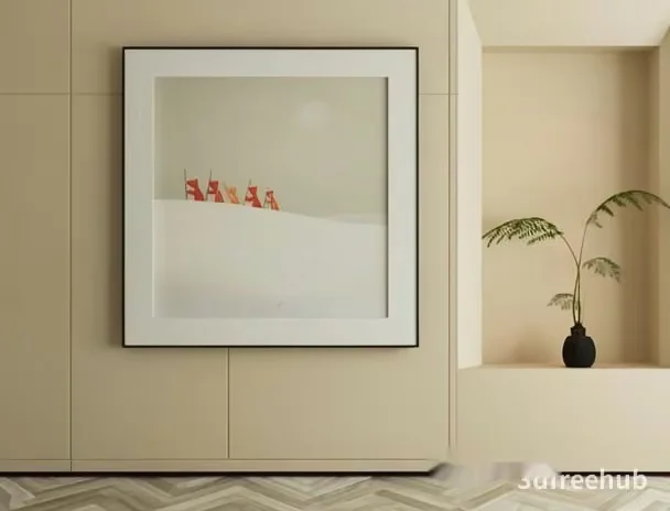 A Framed Picture Of A Snowy Landscape 3D Model – 23494 – VRAY Render