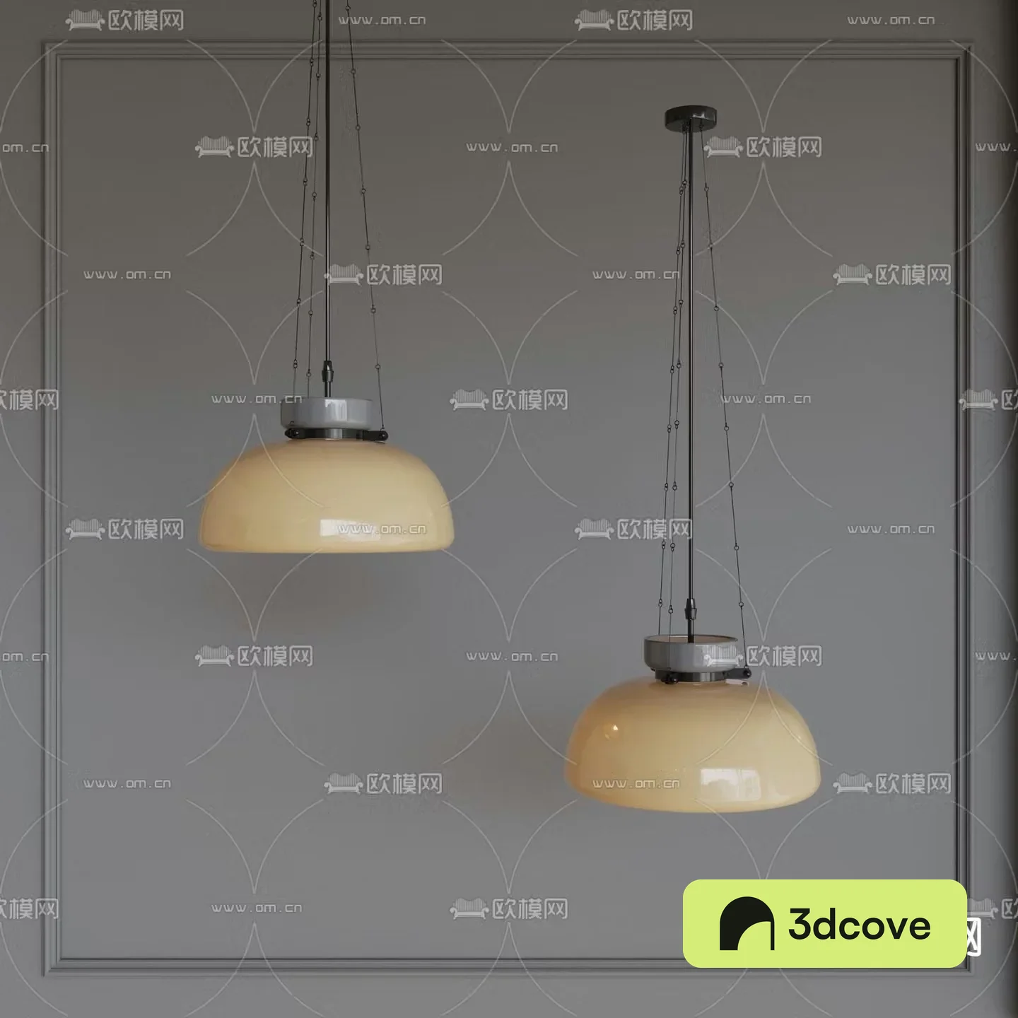Middle-aged chandelier Glass chandelier 3d model
