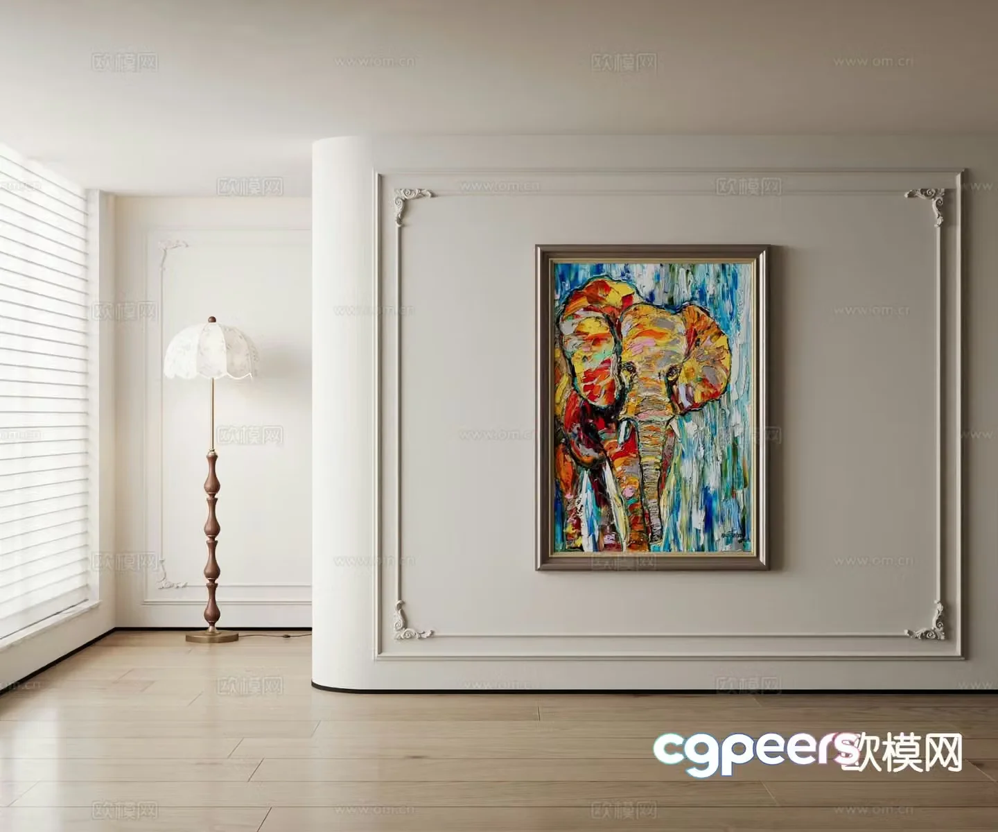 American oil painting art painting decorative painting 3d model