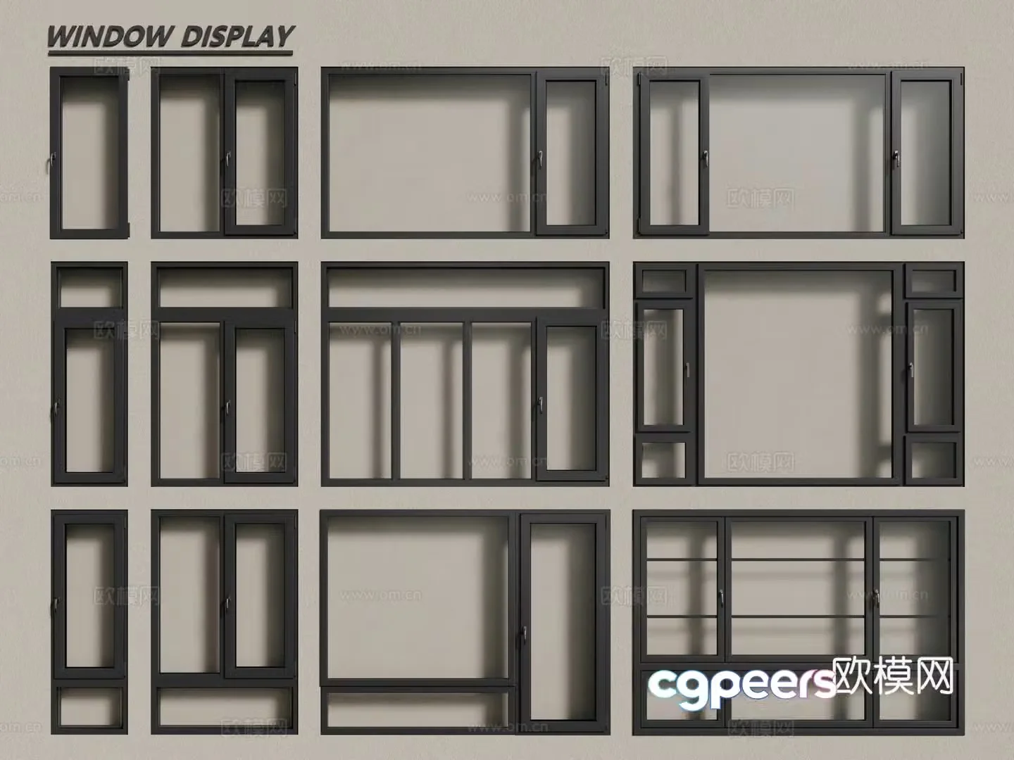 Modern windows aluminum alloy windows casement windows floor-to-ceiling windows 3d model