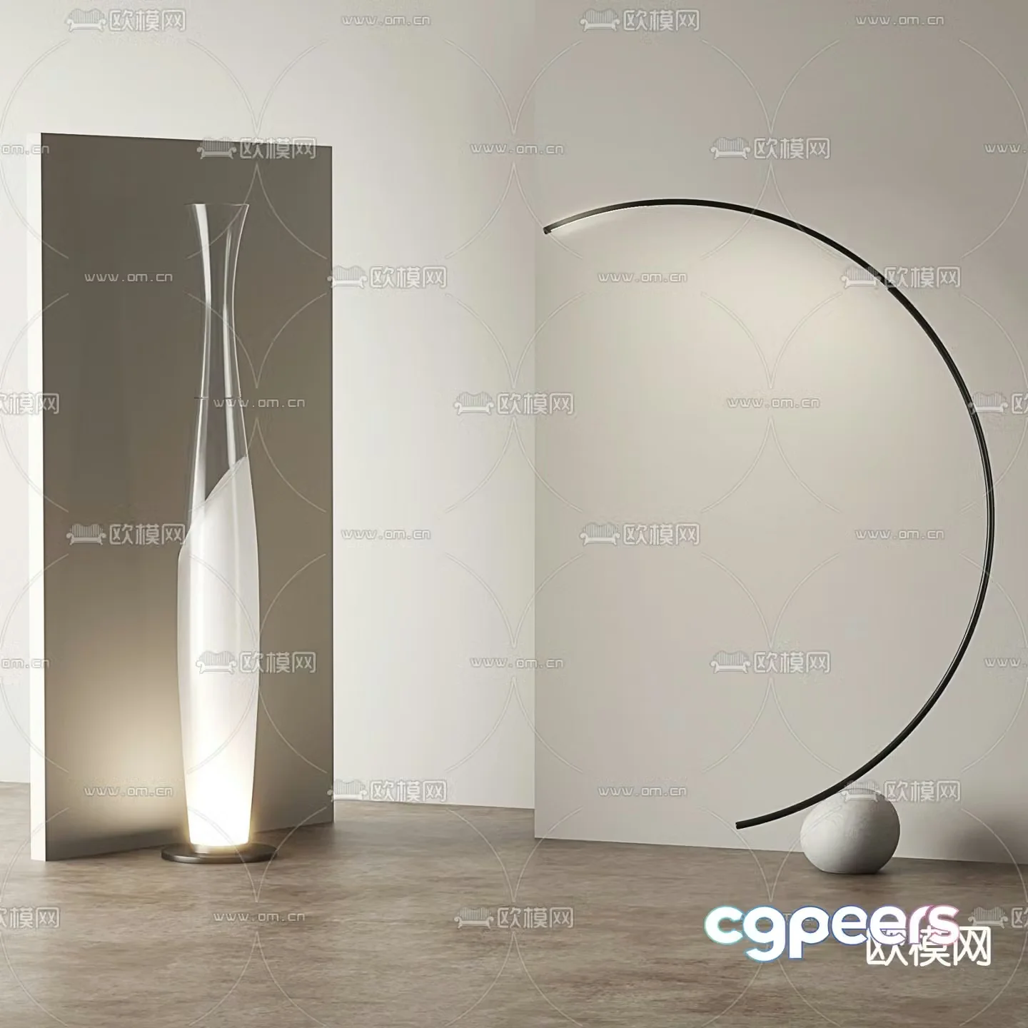 Floor lamp fishing lamp 3d model