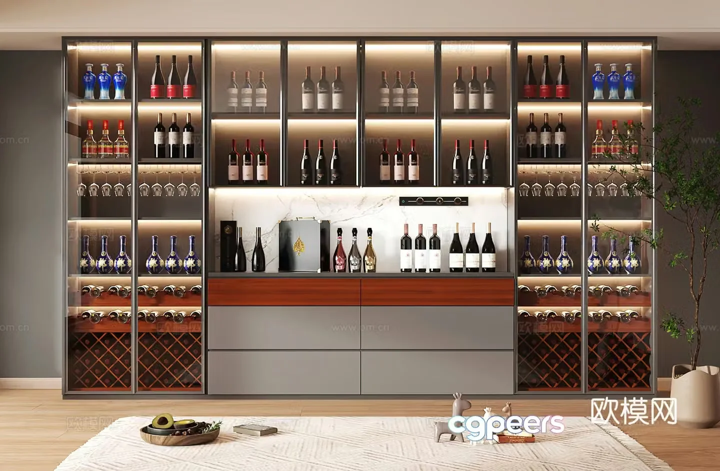 Wine cabinet design Wine cabinet red wine cabinet bar wine cabinet partition wine cabinet 3D model