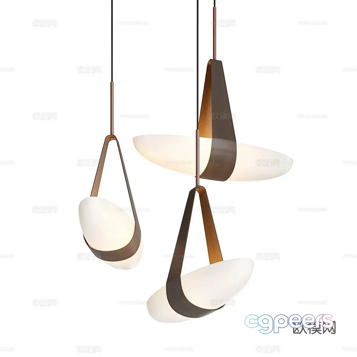 New Chinese style chandelier disc chandelier 3d model