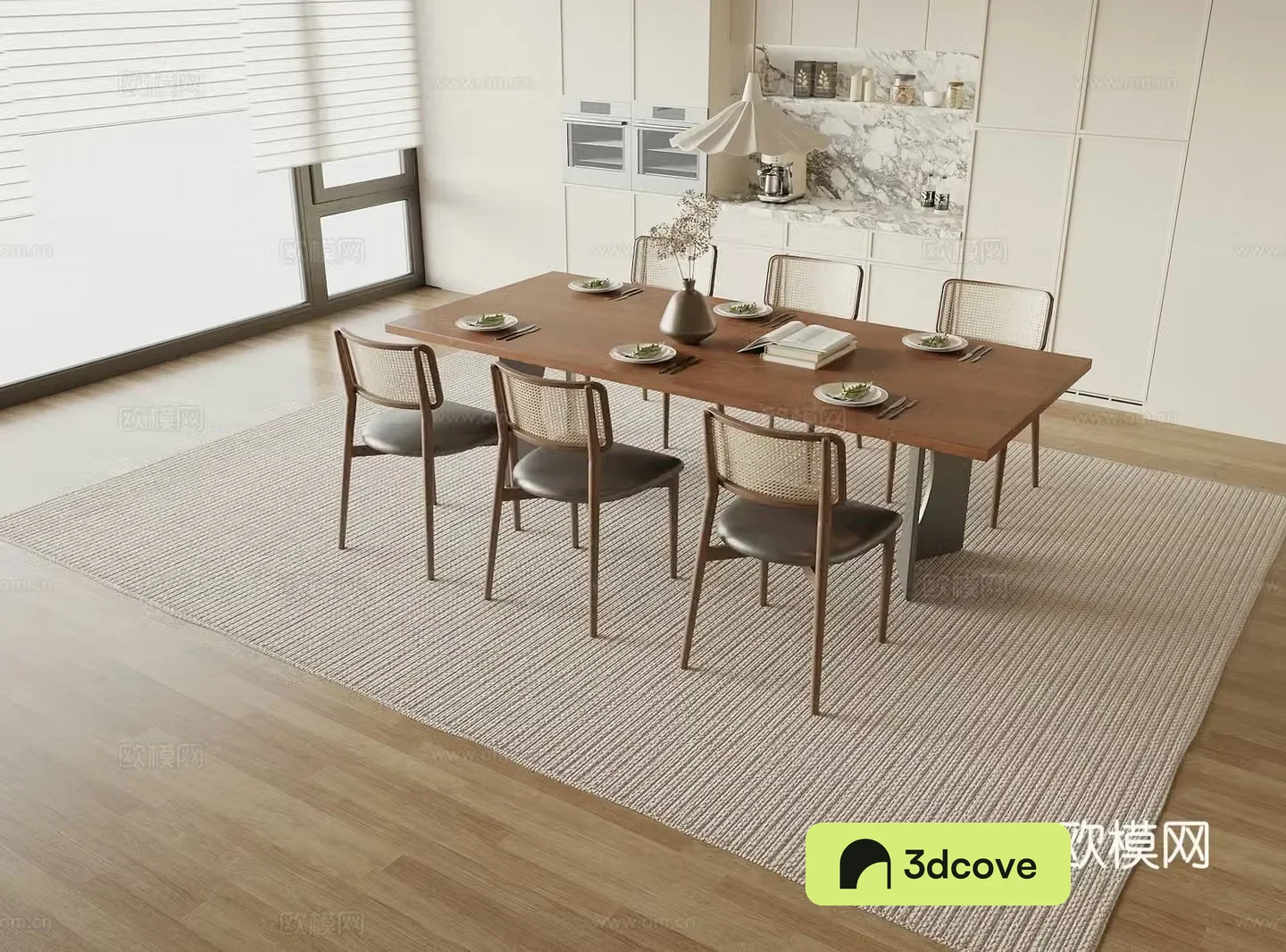 Medieval style dining table and chairs