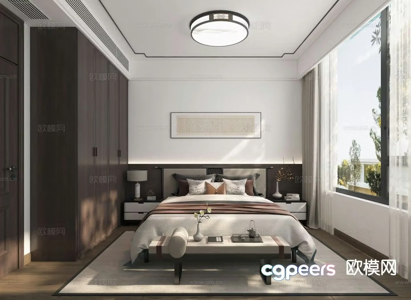 New Chinese style bedroom master bedroom 3d model