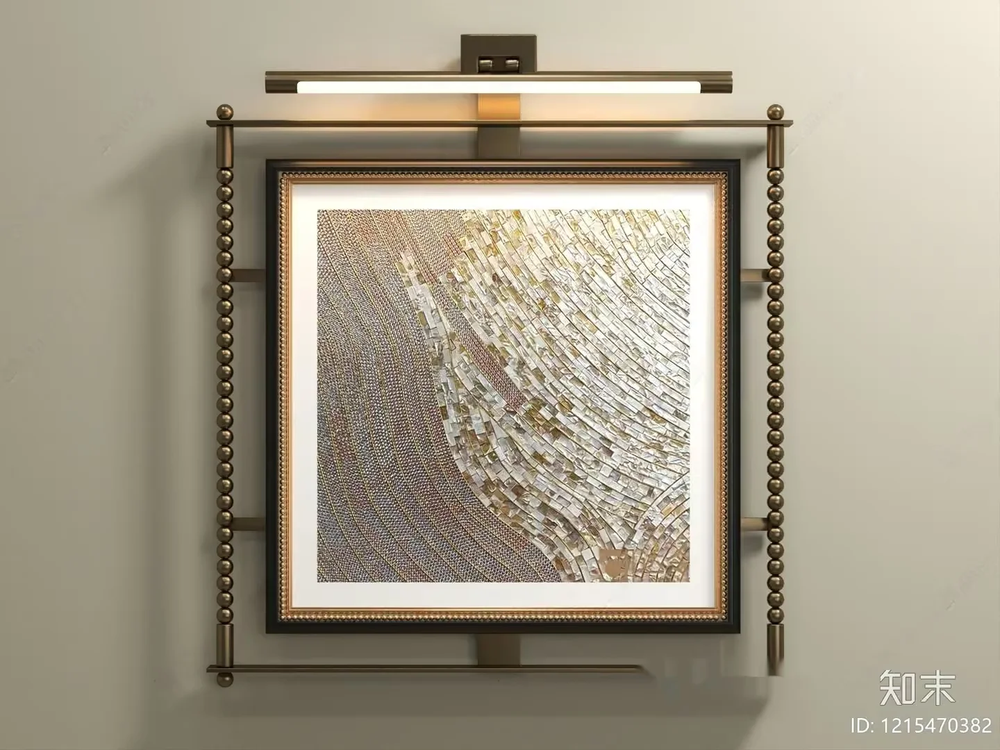 Gold Light Fixture 3D Model – 9911 – VRAY Render