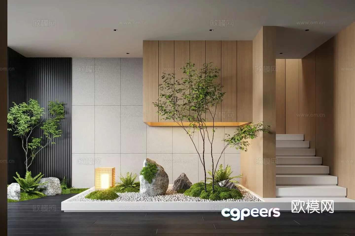 Modern interior landscape landscaping landscape landscape landscape plants moss landscape 3d model