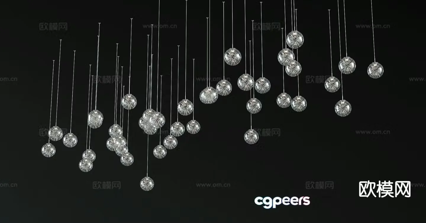 Modern glass chandelier decorative lamp 3d model