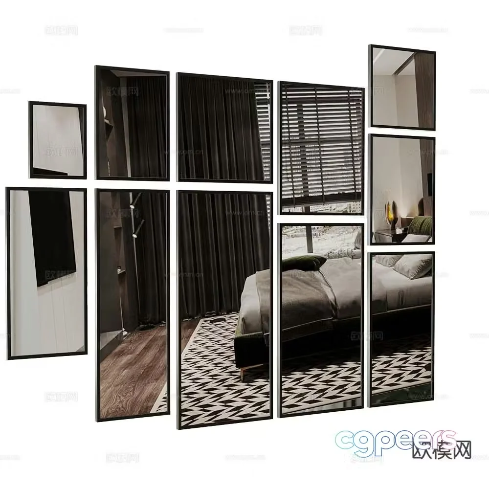 SANTECH mirror decorative mirror 3d model
