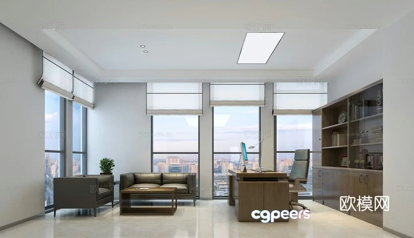 Modern manager’s office main department deputy department 3D model