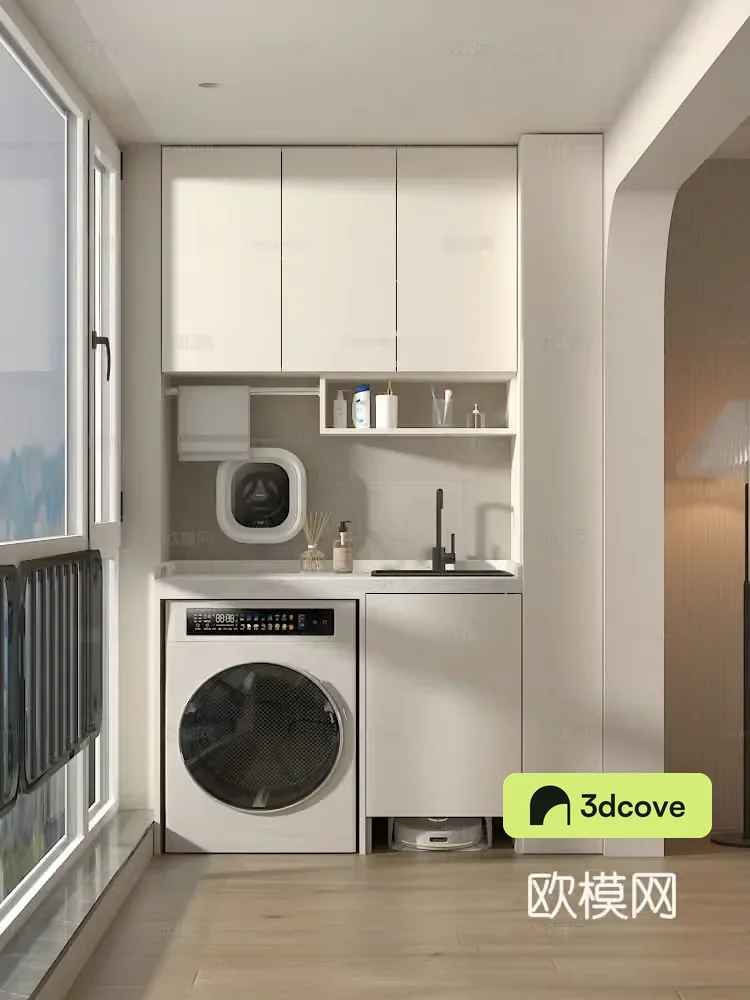 Balcony cabinet balcony washing machine cabinet housekeeping cabinet washing machine cabinet washing station balcony storage cabinet leisure balcony