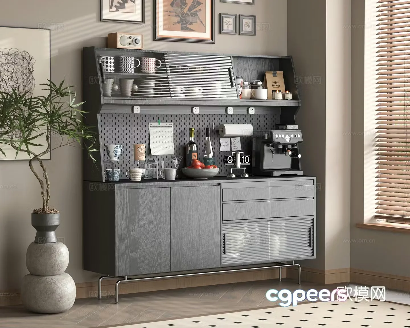 Modern meal cabinet 3D model