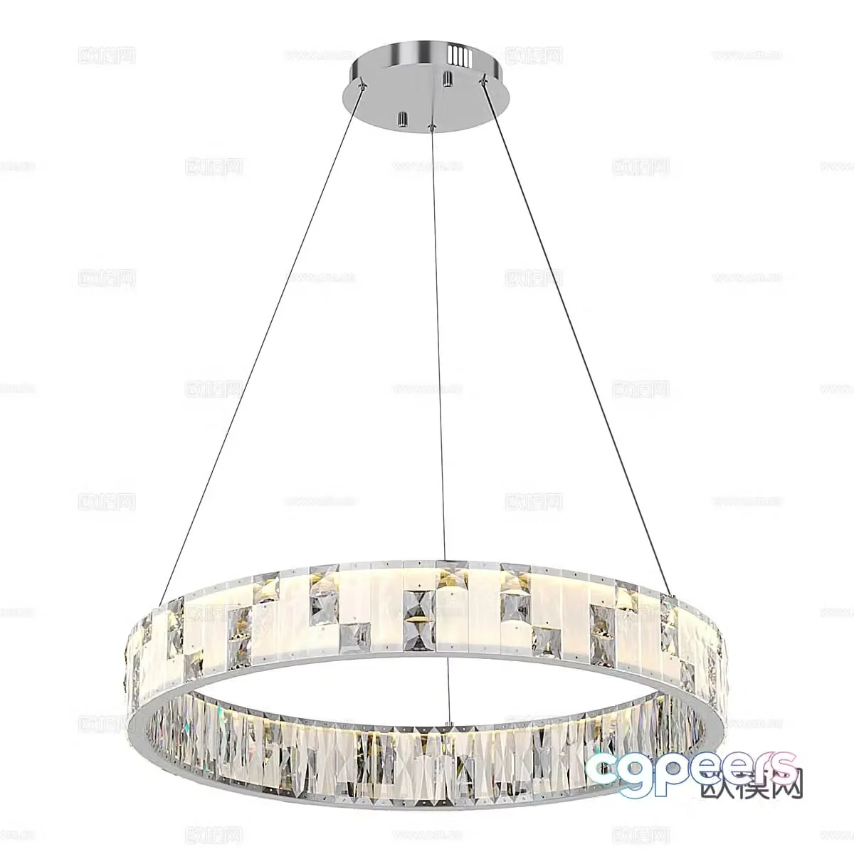 Modern minimalist chandelier ring chandelier 3d model