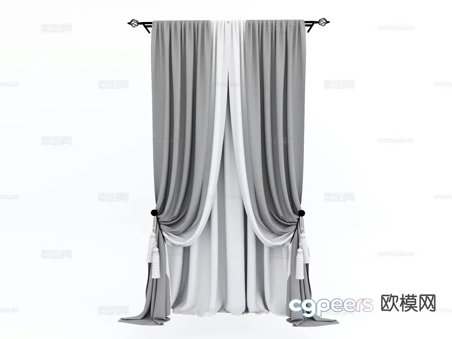 American Curtains Window Screen 3D Model