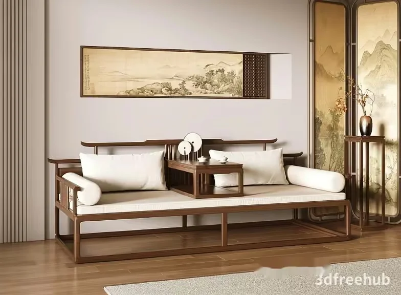 Traditional Asian Living Room 3D Model – 20520 – VRAY Render