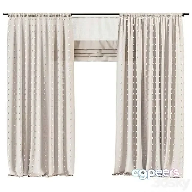 3ds Max Free – Curtains Pompons for the children`s room
