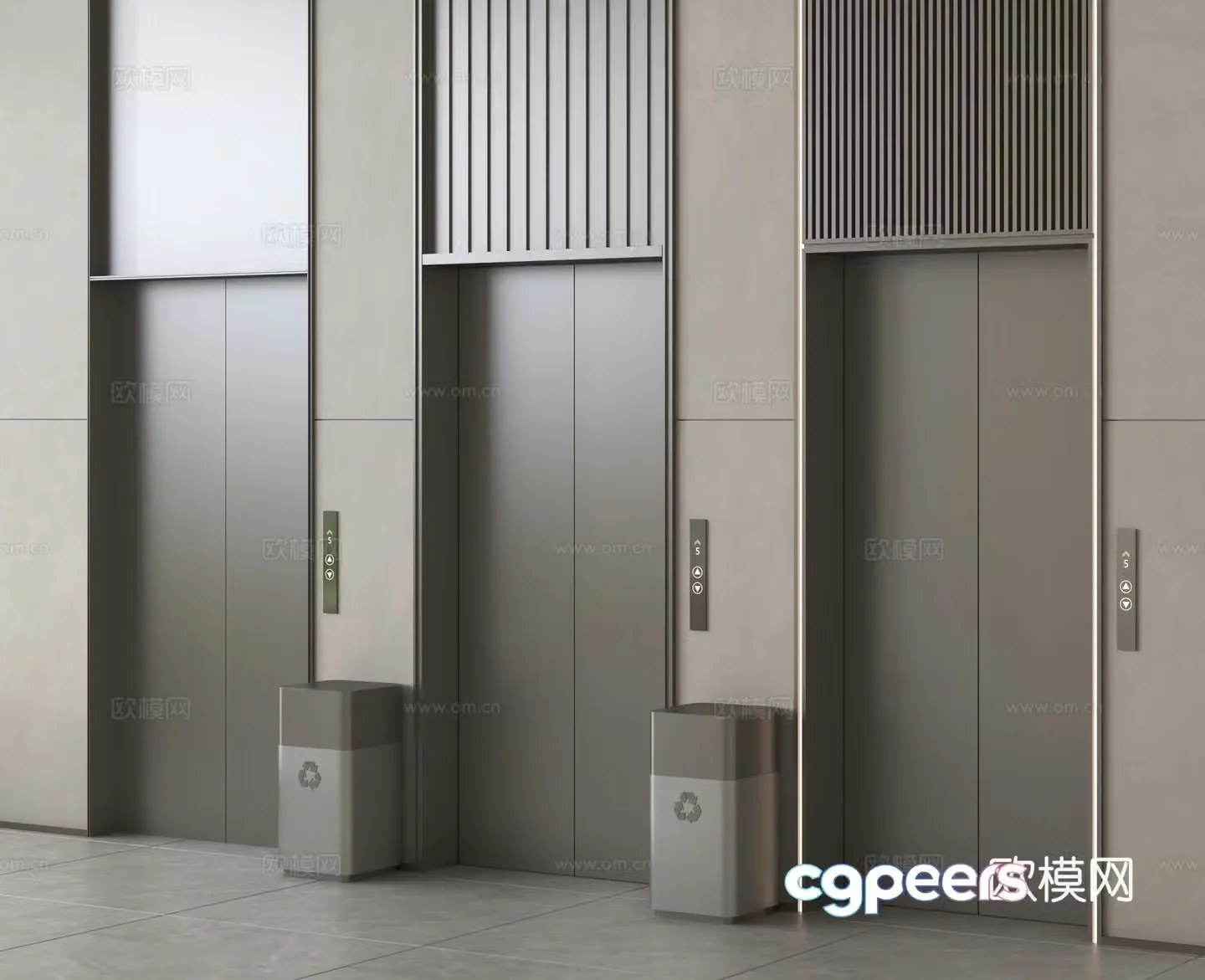 Elevator Lift Trash Can 3d model