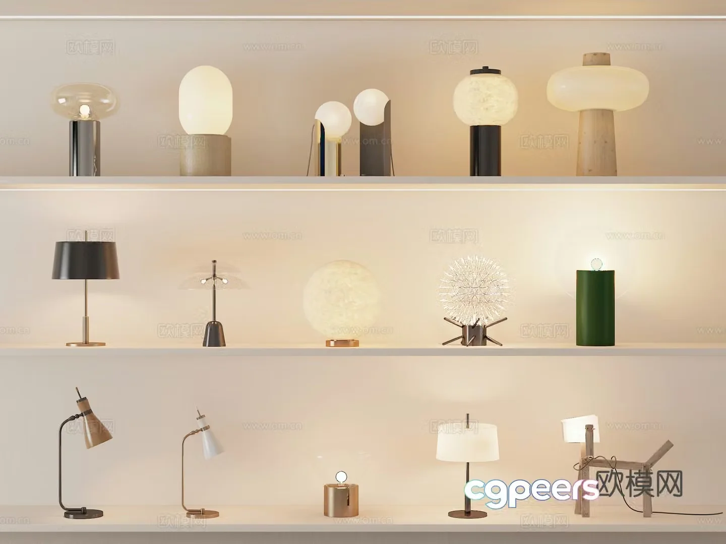 Modern desk lamp Art desk lamp Special-shaped desk lamp Glass desk lamp Metal desk lamp 3D model
