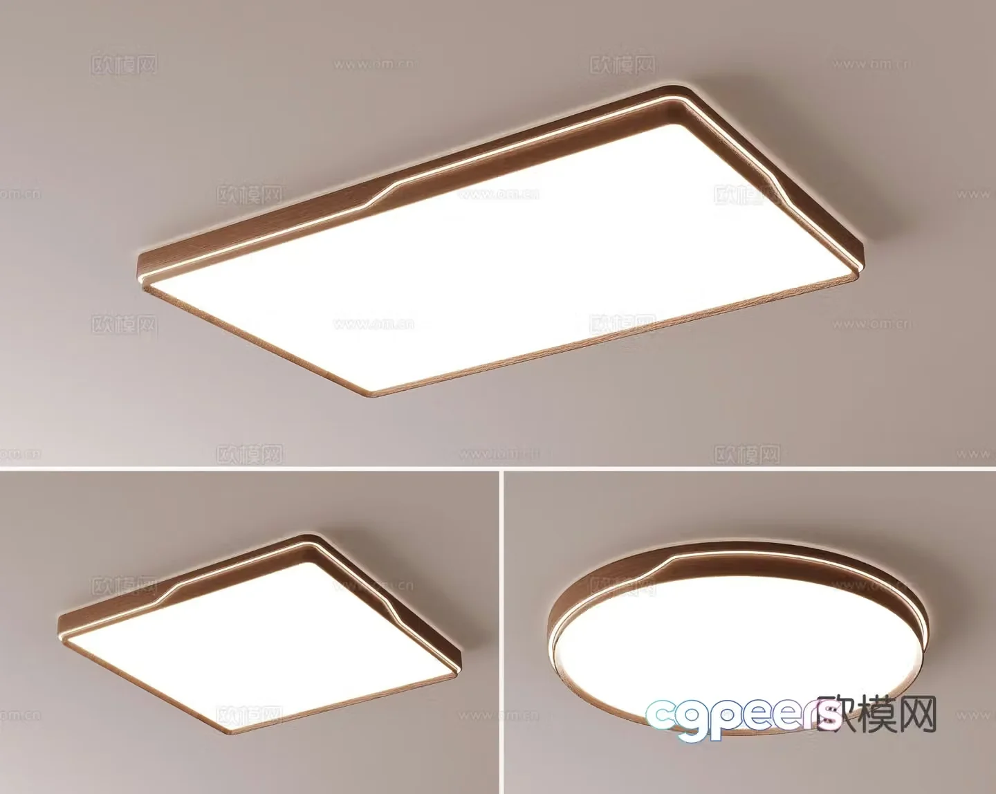 Middle-aged ceiling light 3D model