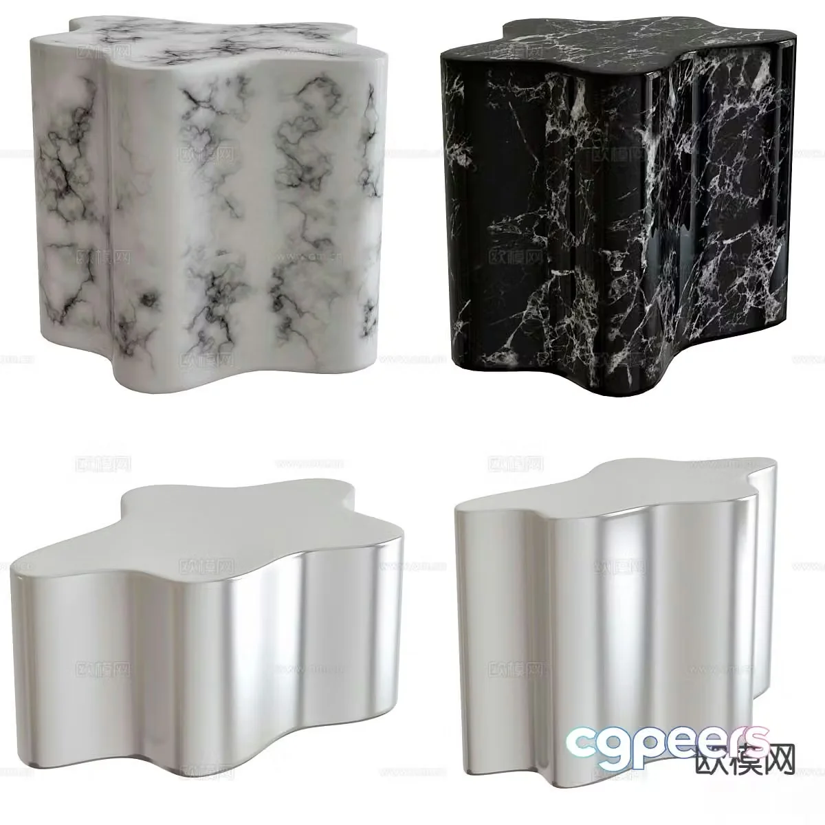 Modern corner table side table table table 3d model