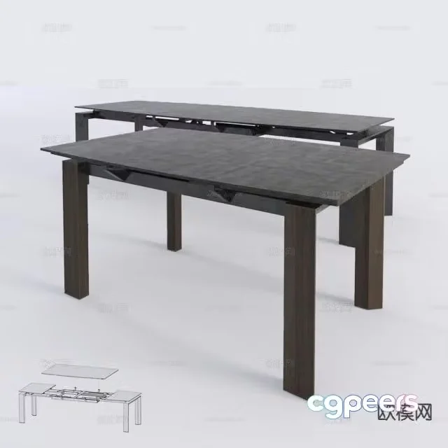 Minimalist dining table telescopic dining table 3d model