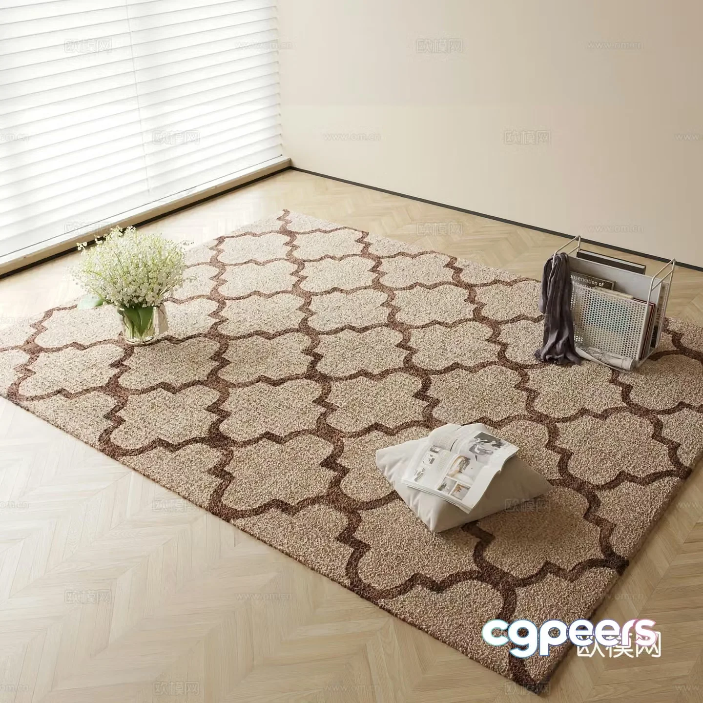 Modern carpet Square carpet 3d model