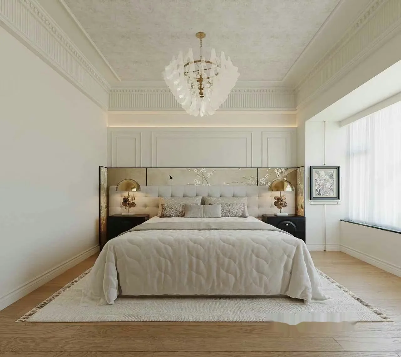 Modern Bedroom Design 3D Model – 8452 – CORONA Render