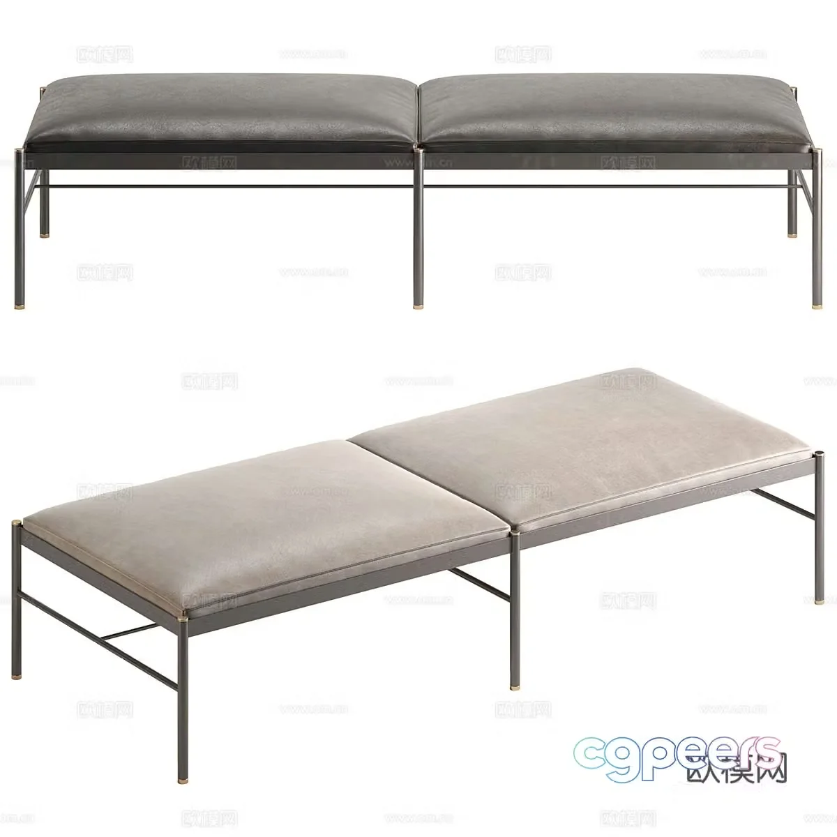 Modern Italian Rest Leather Sofa Bed 3D Model