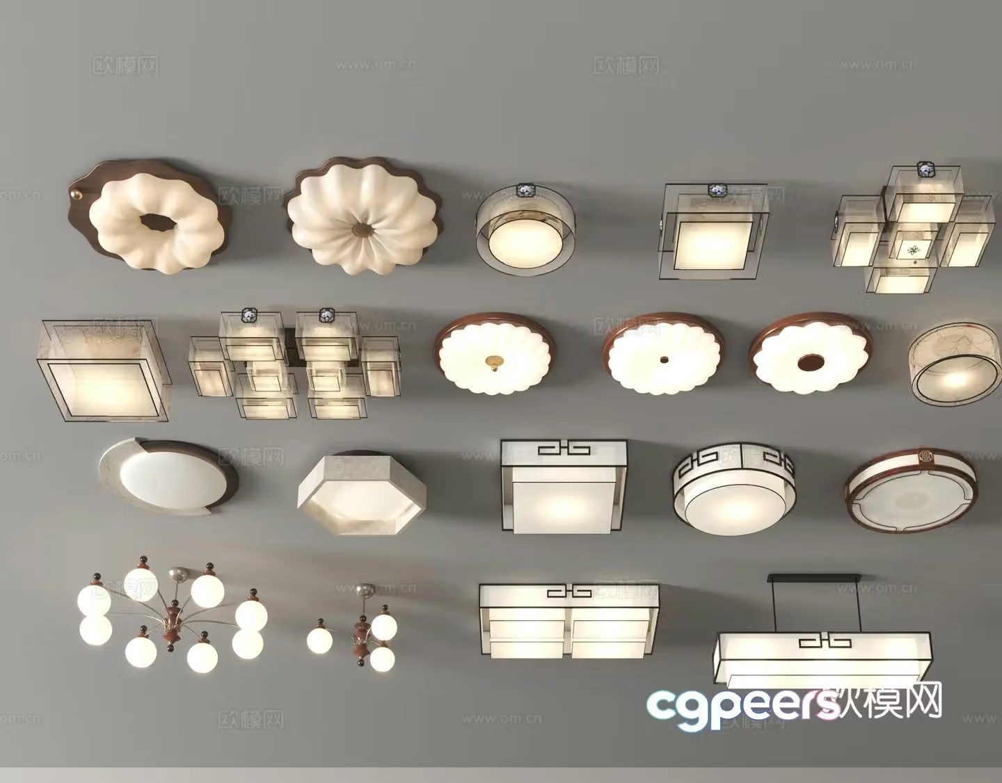 New Chinese style ceiling lamp living room main light 3d model