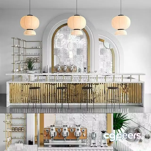 3ds Max Free – COFFEE SHOP 2 (vray GGX, corona PBR)