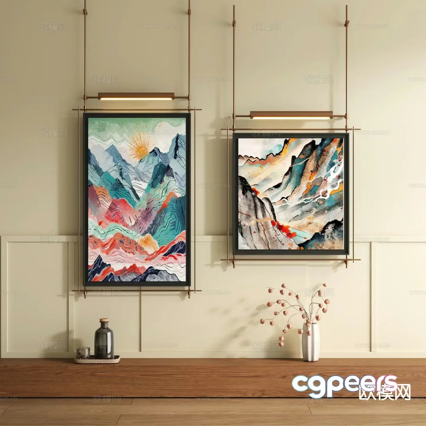 Decorative painting art painting hanging painting 3d model