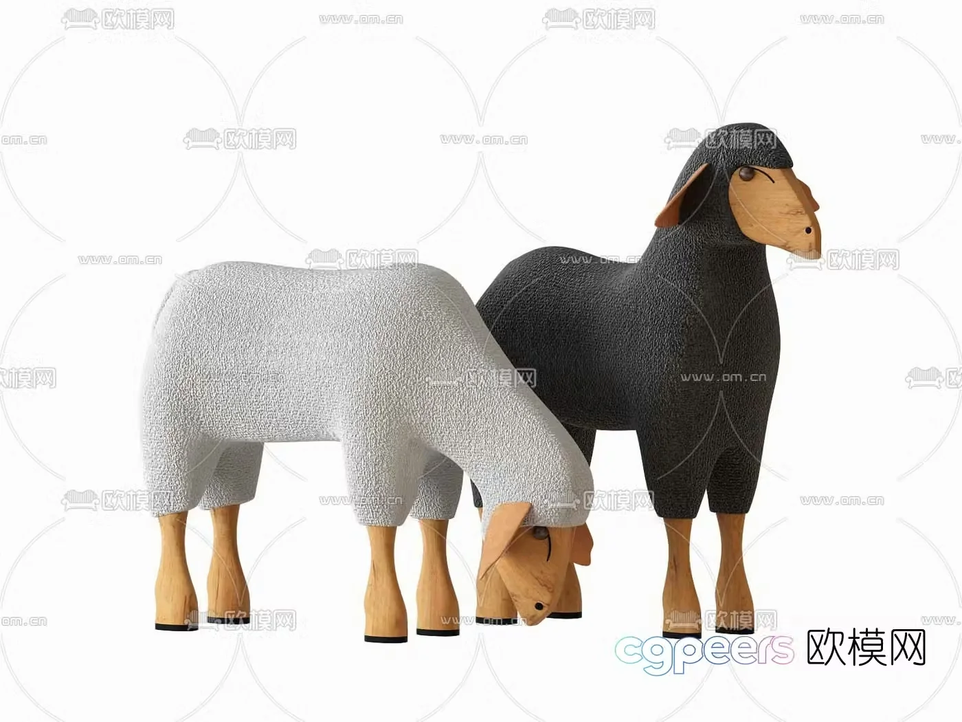 Nordic Sheep Goat Toy 3d model
