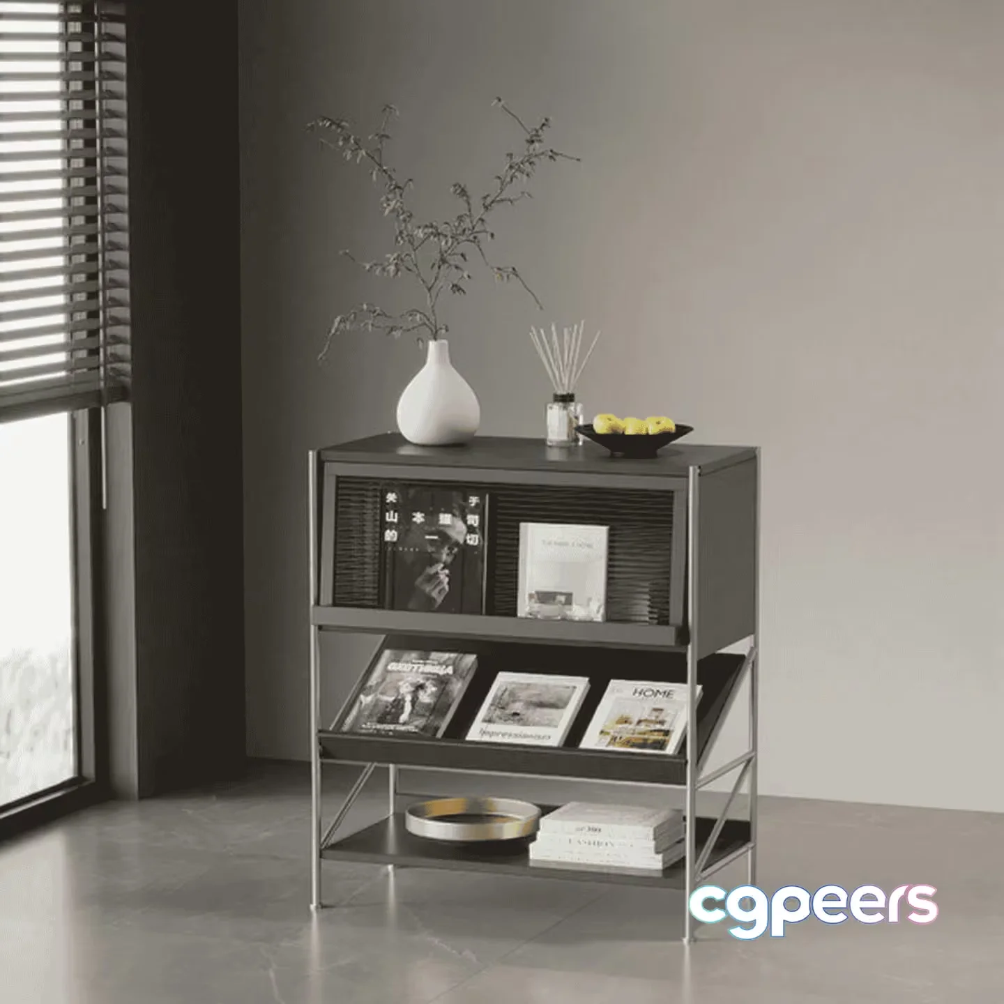 Modern Shelving Unit 3D Model – 15693 – VRAY Render