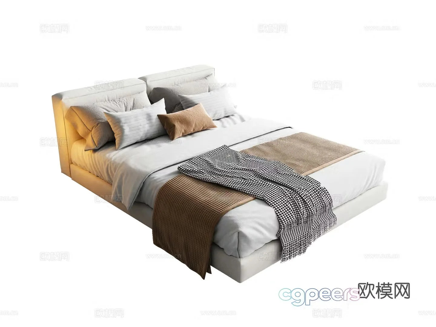 Modern single bed 3d model