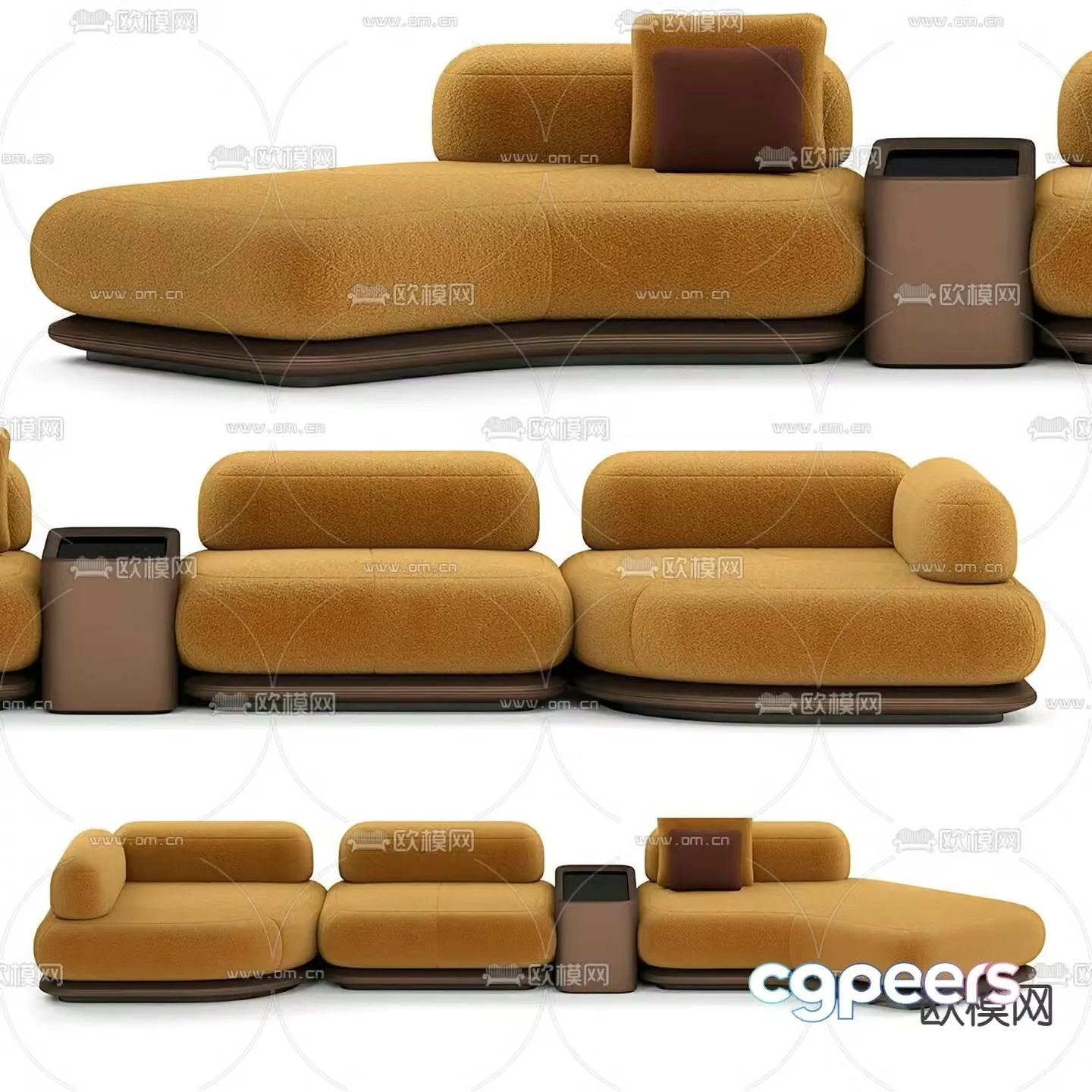 Modern multi-seater sofa 3d model